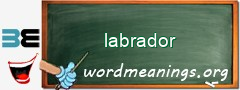 WordMeaning blackboard for labrador